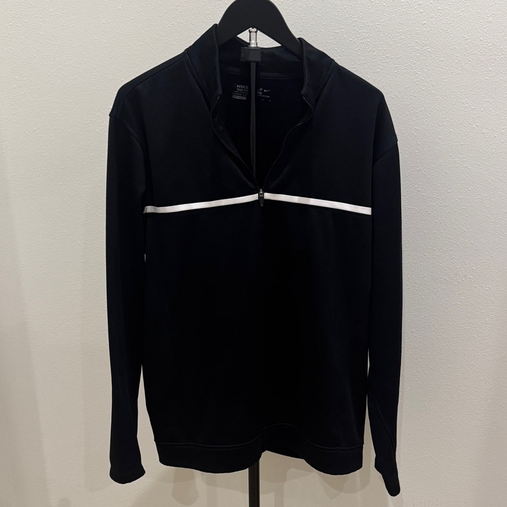 Nike Black and White 1/4 Zip-Up Men's Sweater